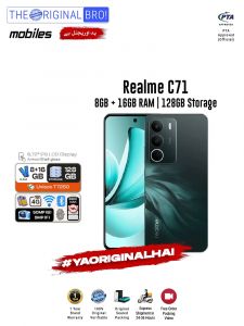 Realme C71 - 8GB RAM - 128GB Storage - Green - Easy Monthly Installments - PTA Approved - 1 Year Brand Warranty - The Original Bro Mobiles - TOB73